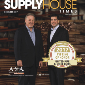 David Cohen and Greg Leidner on the cover of Supply House Times and United Pipe & Steel is awarded the PVF Ring of Honor