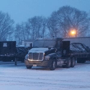 United Pipe & Steel Truck in Snow