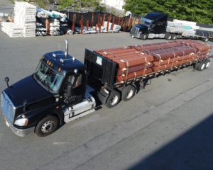 Copper Tube Loaded on a United Pipe & Steel Truck for Delivery