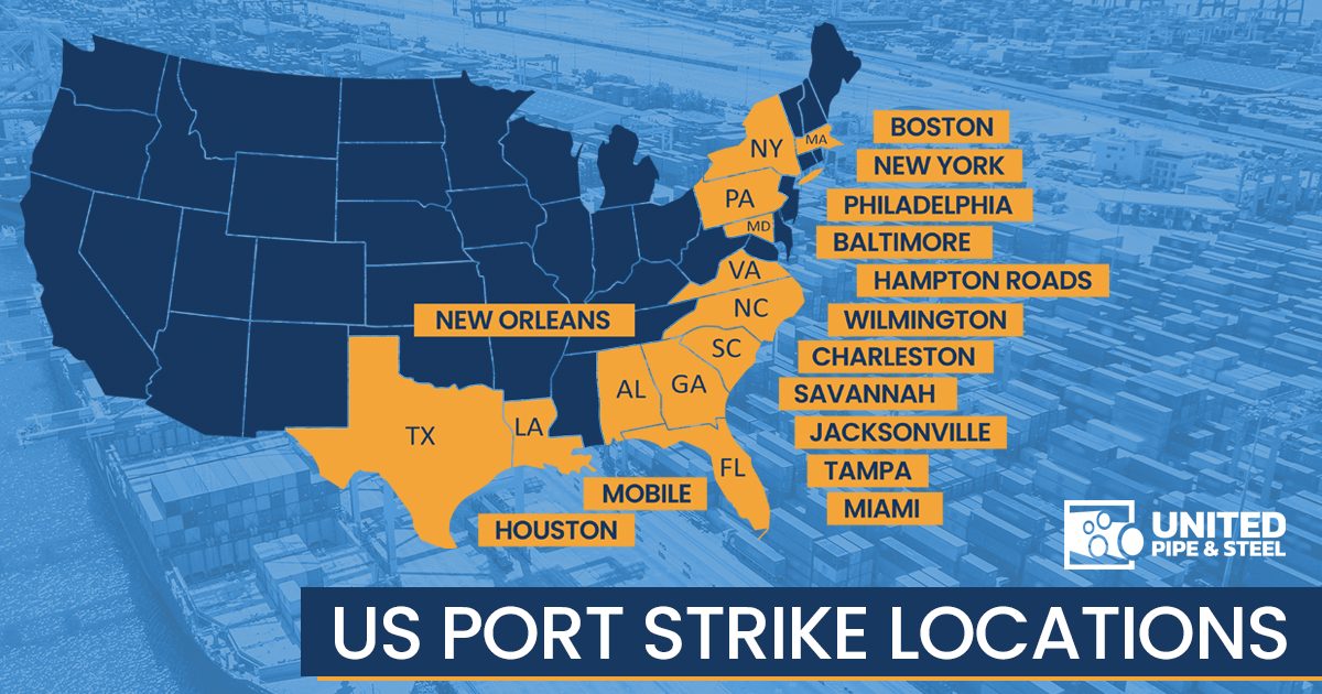 What is happening with the US port strike? - United Pipe & Steel